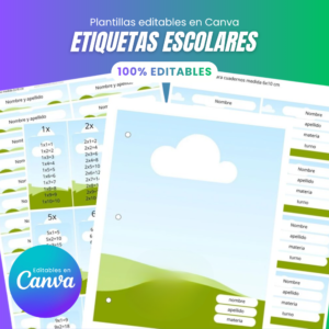 Etiquetas Escolares Editables en Canva