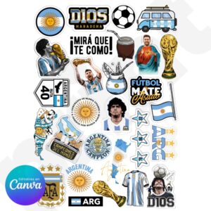Pack de Stickers Imprimible Selección Argentina