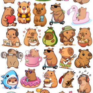 Plantilla de Stickers Capibara Imprimibles | Archivo Digital PDF + PNG